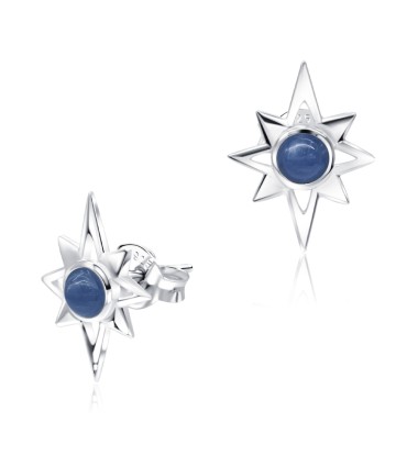 Blue Quartz Stardust Silver Ear Stud STS-3781